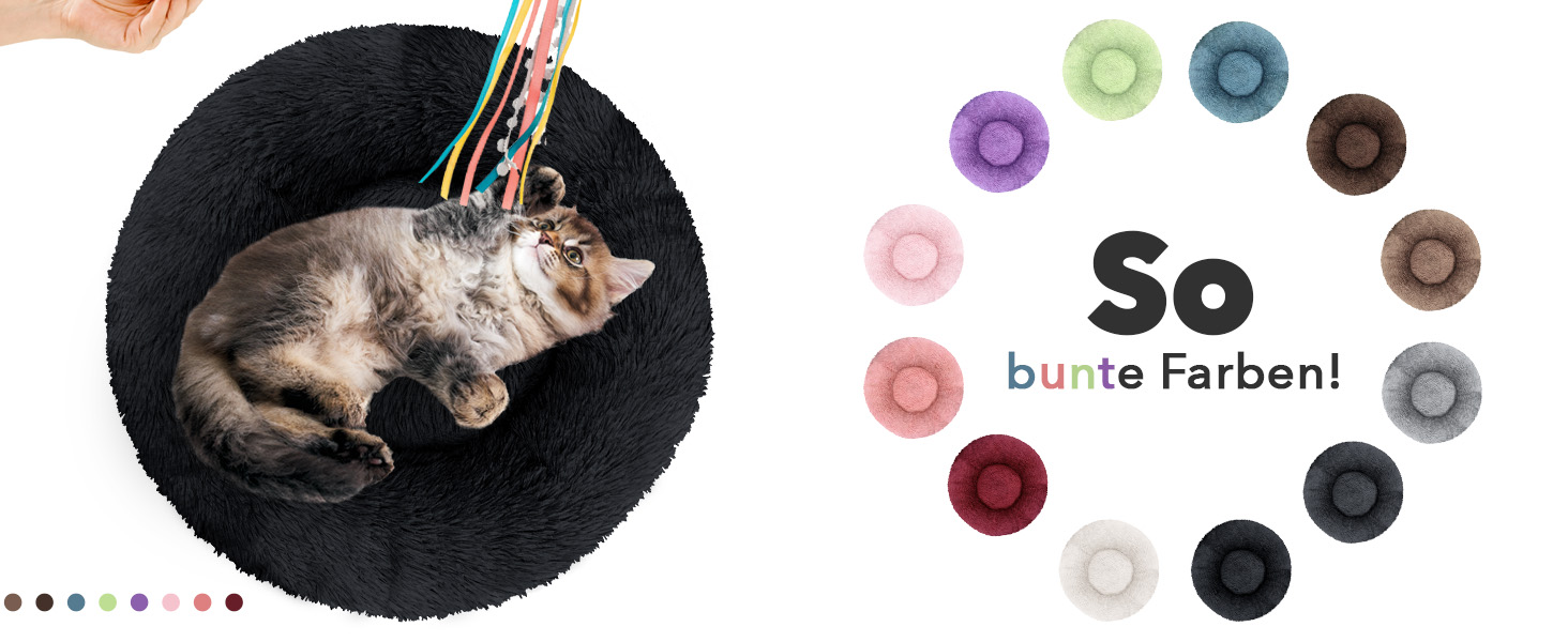 Кругла подушка-лежанка для собак середніх порід, 70 см, плюшева, знятний чохол, чорна