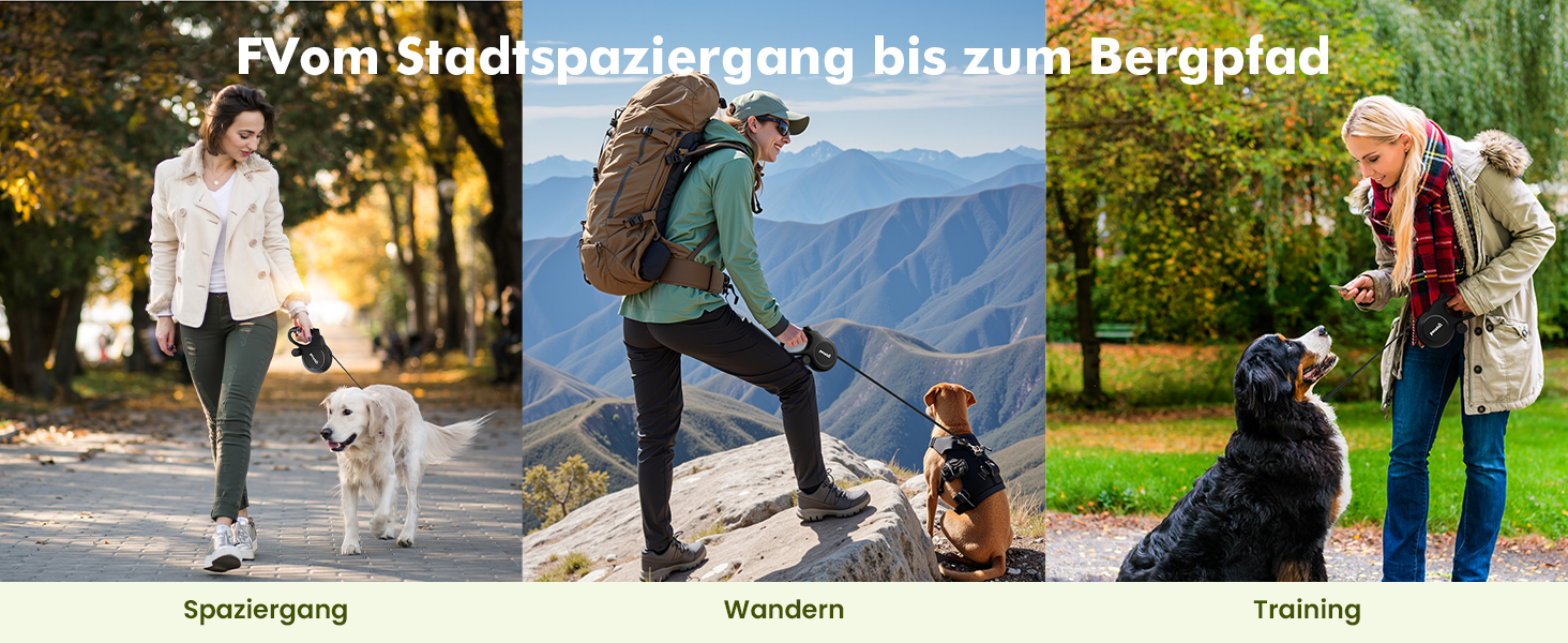 Рулетка для собак Pecute 8м, бісостійка, з набором для збору відходів, 360° без перекручування, чорна (до 50кг)