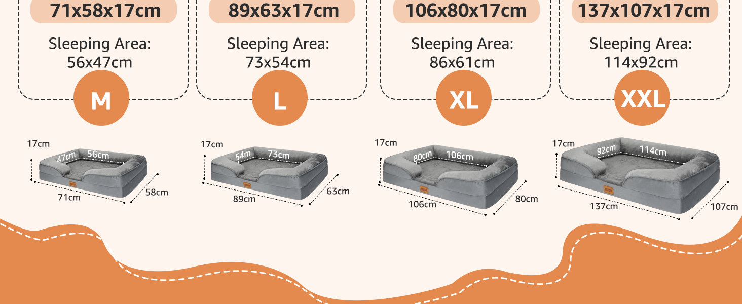 Ортопедичне ліжко для собак Nobleza, середній розмір, 71x58x17 см, з піною з пам'яті, сіре, для маленьких і середніх собак, миється, вологостійке, неслизьке, з високим бортиком