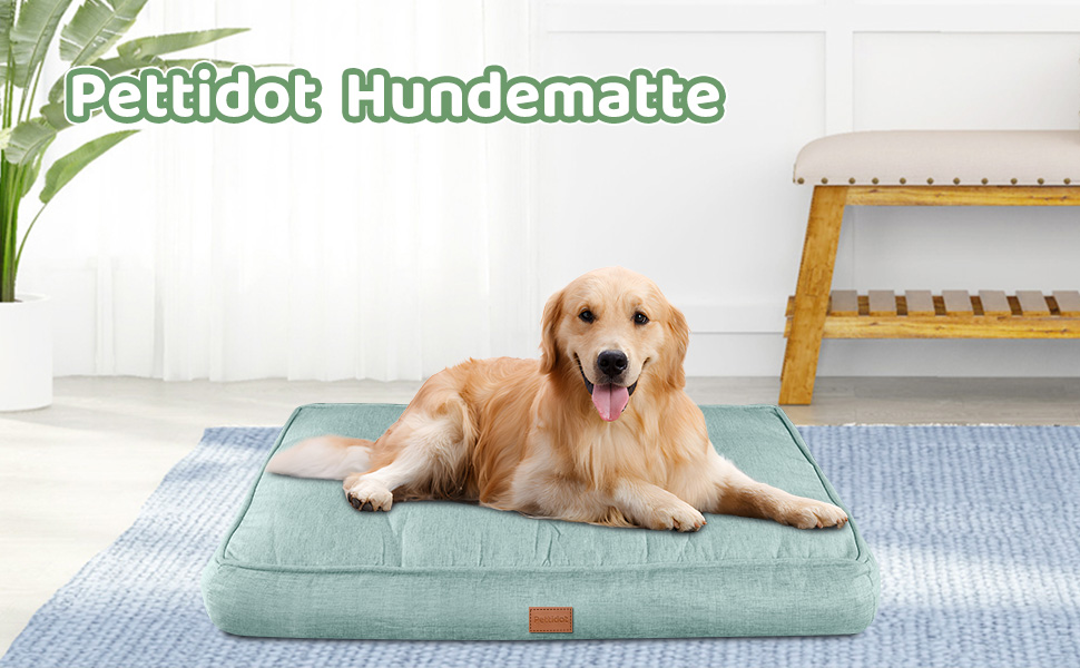 Килимок для собак Pettidot 70x55 см, зелений, знімний чохол, лежанка для собак середніх та маленьких порід