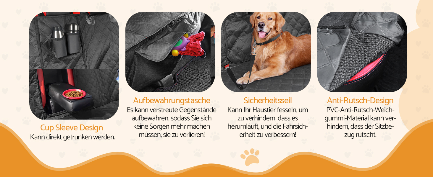 Автомобільна підстилка для собак Maxetodo на заднє сидіння: водовідштовхувальна, з кишенями, захист від подряпин для всіх авто, SUV, вантажівок