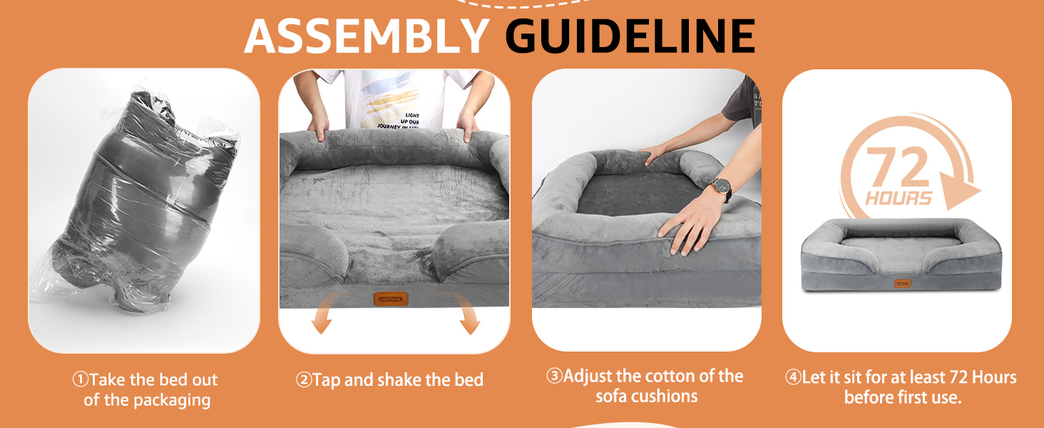 Ортопедичне ліжко для собак Nobleza, середній розмір, 71x58x17 см, з піною з пам'яті, сіре, для маленьких і середніх собак, миється, вологостійке, неслизьке, з високим бортиком