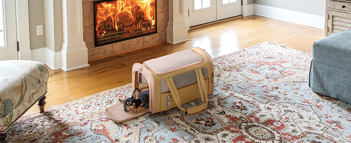 Транспортна переноска для кота/собаки 4 Pet, чорна, з сіткою та захистом, для подорожей літаком та авто