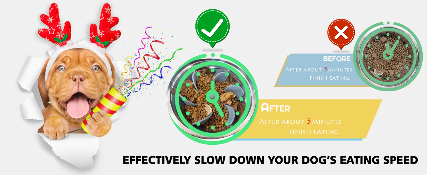 Миска для собак Slow Feeder з гелевою вставкою: запобігає ковтання, для здорового травлення, великі напувачки для собак