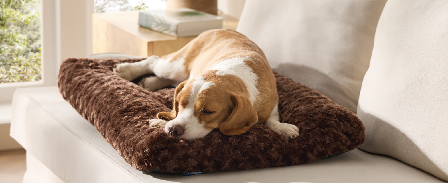 Крісло-лежанка для собак середніх порід BEDSURE - 71x50x7 см, сіре, миюче, з антиковзаючою основою