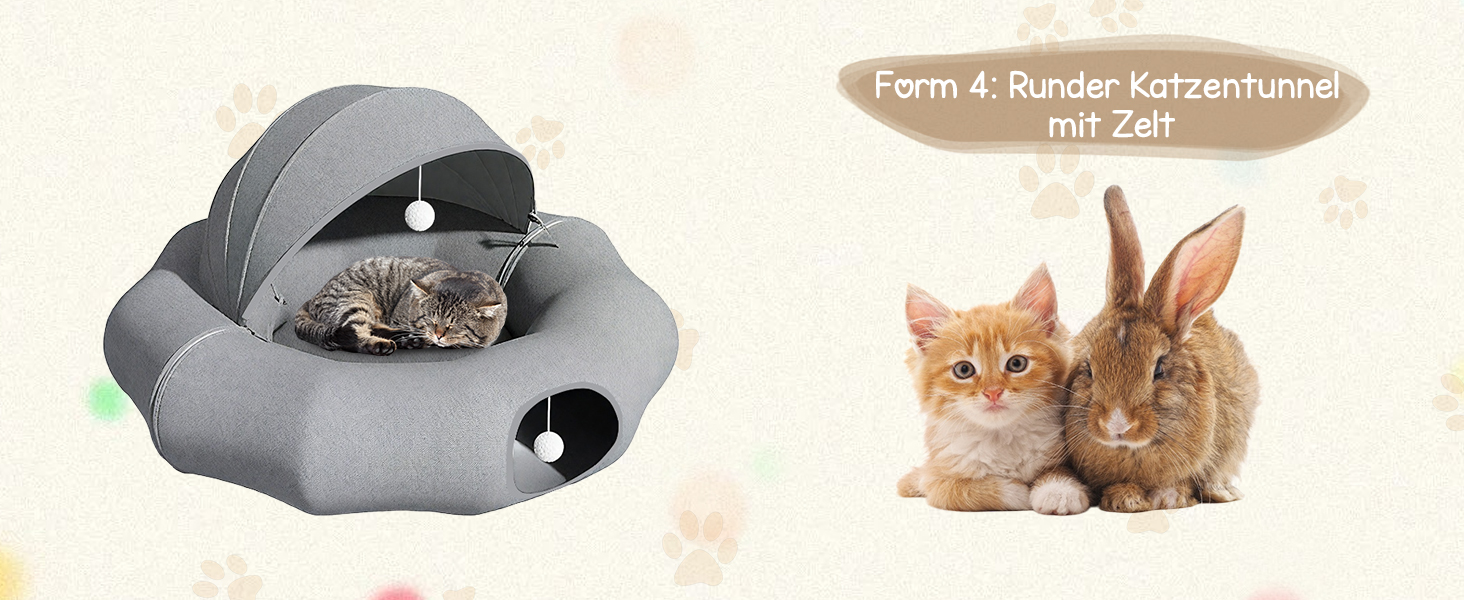 Туннель-лежанка для котів Teeloray Road, сірий, діаметр 90 см - іграшка-лежанка для котів, тунель-схованка