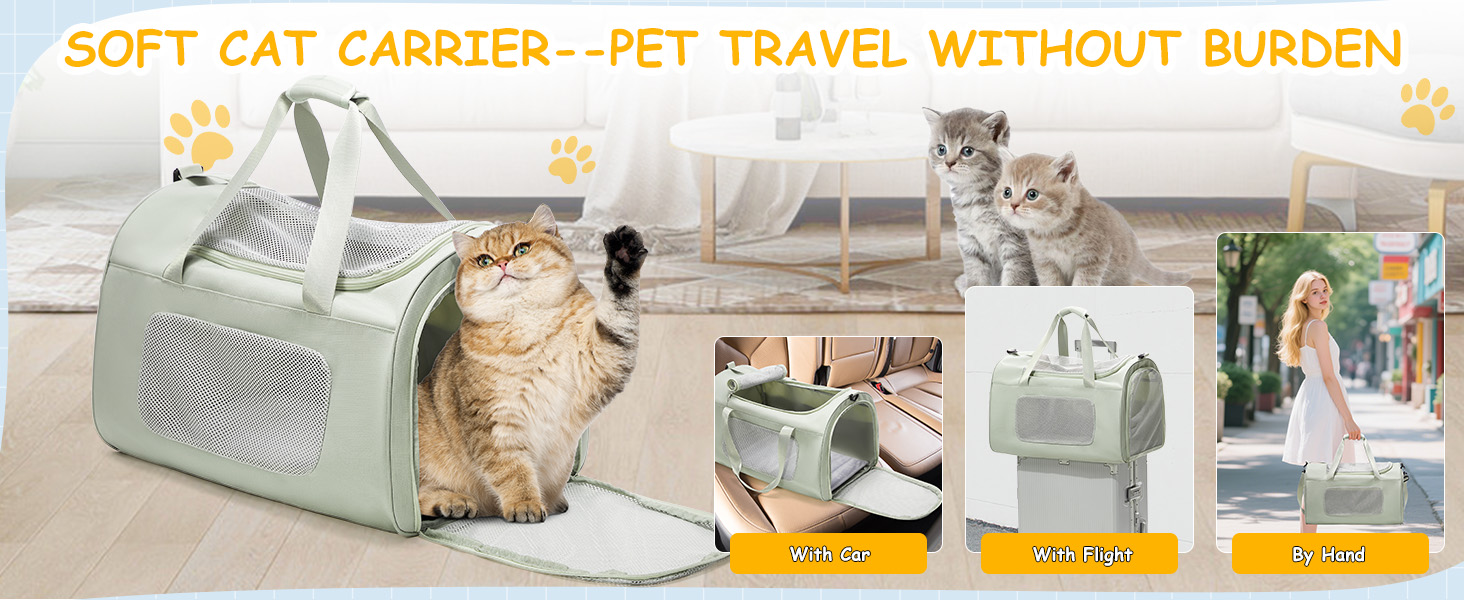 Транспортна переноска для котів та собак великих порід, XL, 53x36x34 см, зелена