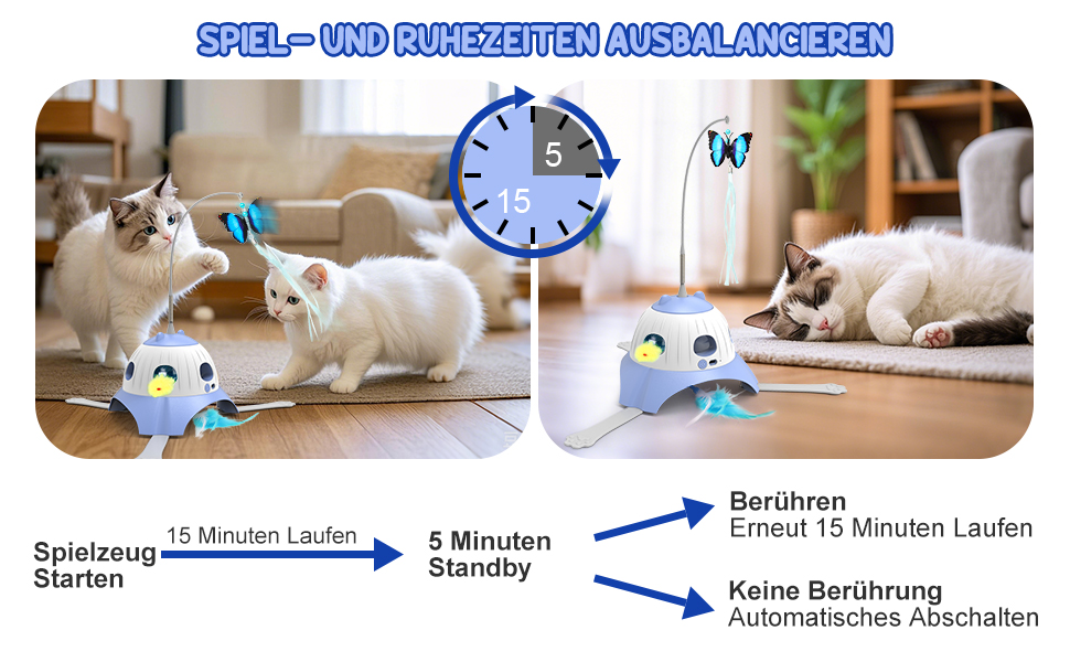 Інтерактивна іграшка для котів FUGODIWI, електрична, 3-в-1, Whack-a-Mole, з USB-зарядкою (блакитна)