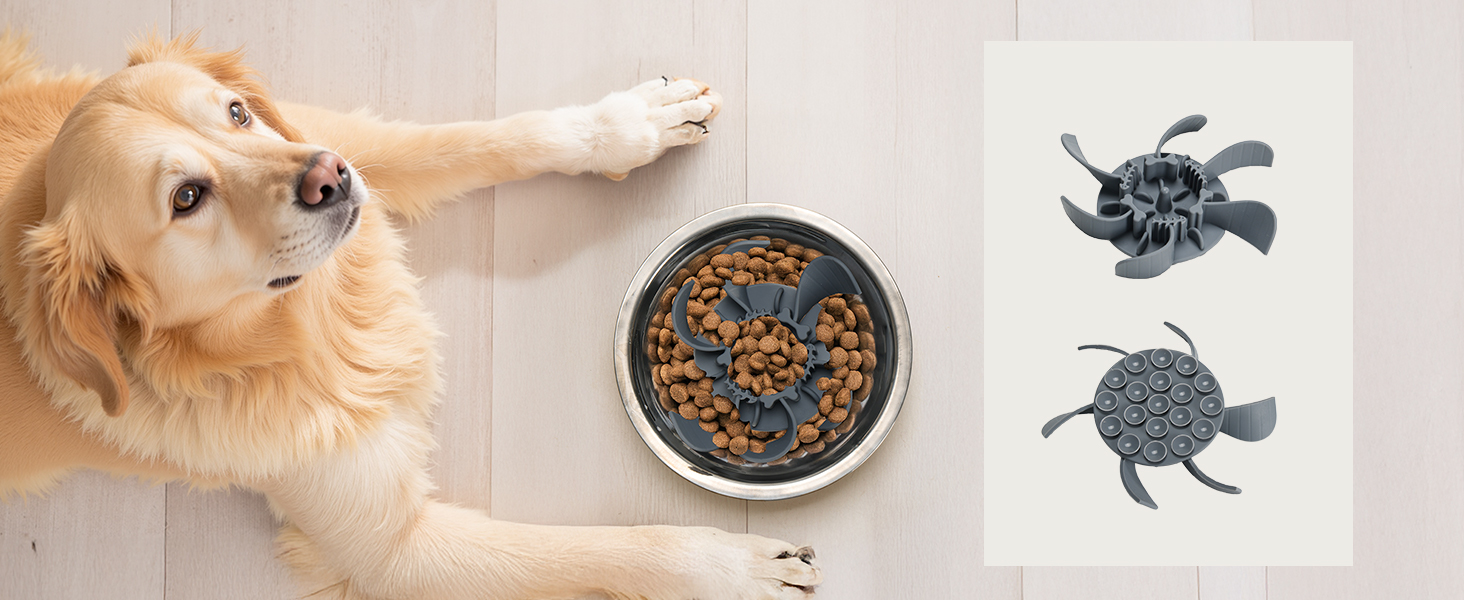 Підвищена годівниця для собак RLAVBL з бамбука, регульована, для повільного годування, з 2 нержавіючими мисками, антиковзаючі підкладки, для собак та котів