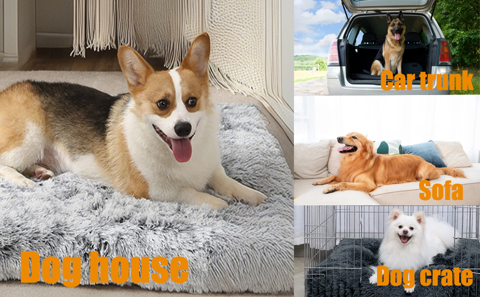 М'яке ліжко для собак середніх порід та котів, 75 x 50 x 8 см, плюшеве, миюче, сірий омбре