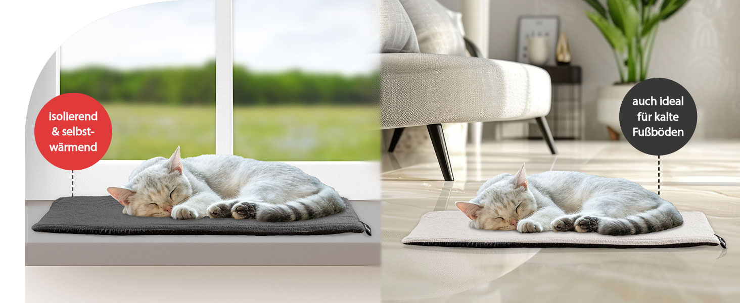 Кішка ліжко-лежанка на підвіконня з самонагрівальною підстилкою | З антиковзаючою основою | Зручне кішка ліжко з м'якого корду | Розмір 2 (90 x 29 см) | Темно-сірий колір | Зроблено в ЄС