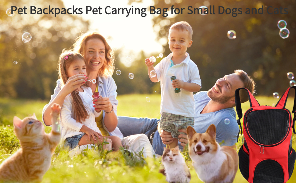 Рюкзак для тварин, регульований, для собак і котів, з вентиляційною сіткою, 25 x 30 x 35 см (червоний)