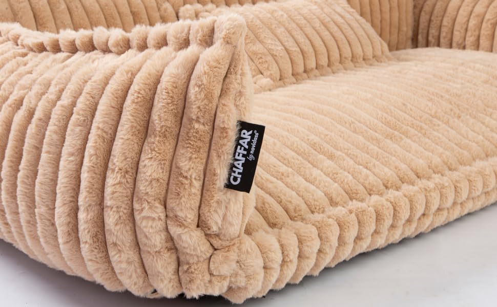 Софа для домашніх тварин Chaffar: ліжко для собак та котів з ортопедичним матрацом, сучасний стиль, матеріал - Cord, розмір XL (120 см)