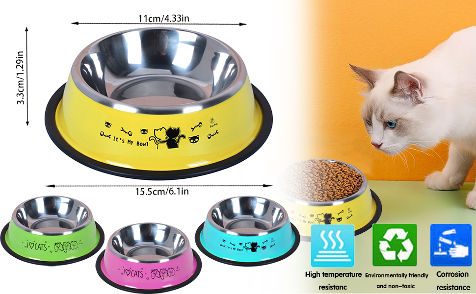 Набір мисок для котів Katzennäpfe: 4 шт. з нержавіючої сталі, протиковзкі, для води та корму, підходить для котів та цуценят