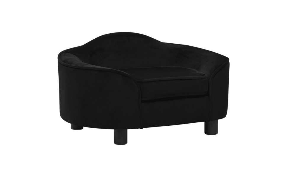 Софа для собак та котів, чорна, 67x47x36 см, плюшева, від vidaXL