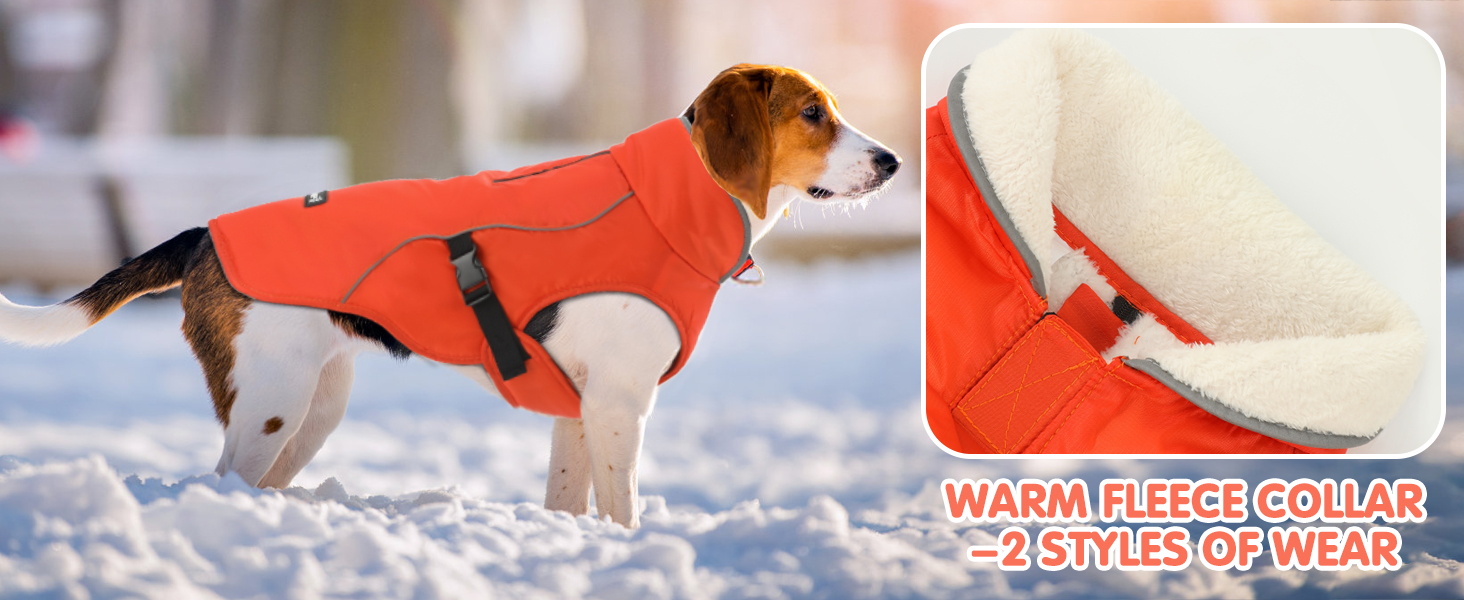 Зимова куртка для собак EMUST, тепла та вітронепроникна, червона, для середніх собак, розмір M