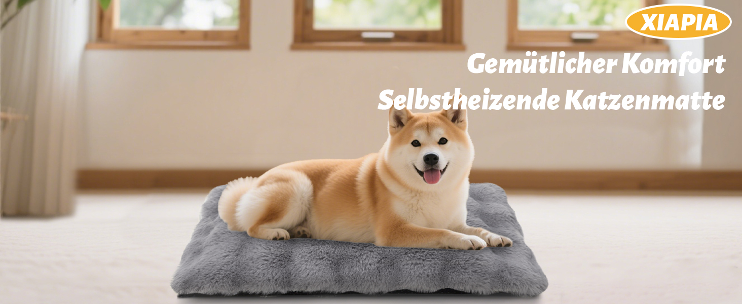 Самогріюча ковдра для котів та собак XIAPIA, фланелева, без кабелів, тепла, миється, термоковдра для котів, подушка для котів, для дому та авто, сіра, 60 x 45 см, M
