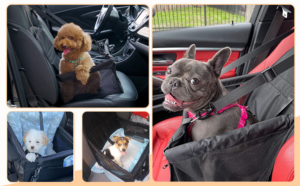 Автомобільний лежак для собак, чорний, 40x32x24 см, Oxford, дихаючий, знімний, для собак та котів