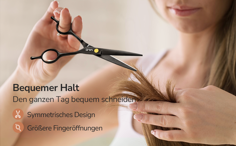 Професійний набір для стрижки волосся ULG: 2 ножиці (16,5 см), розріджувач, гребінець, затискачі, кейс. Підходить для чоловіків, жінок, дітей.