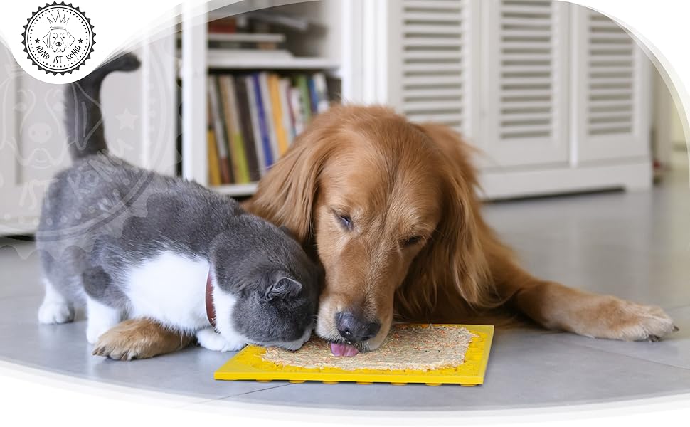 Лежак-іграшка для собак HUND IST KÖNIG з патентованою структурою, 2 шт., 22x22 см, з присосками, шпателем та електронною книгою з рецептами. Безпечний матеріал, миється в посудомийній машині. Смак м'яти та хабанеро.