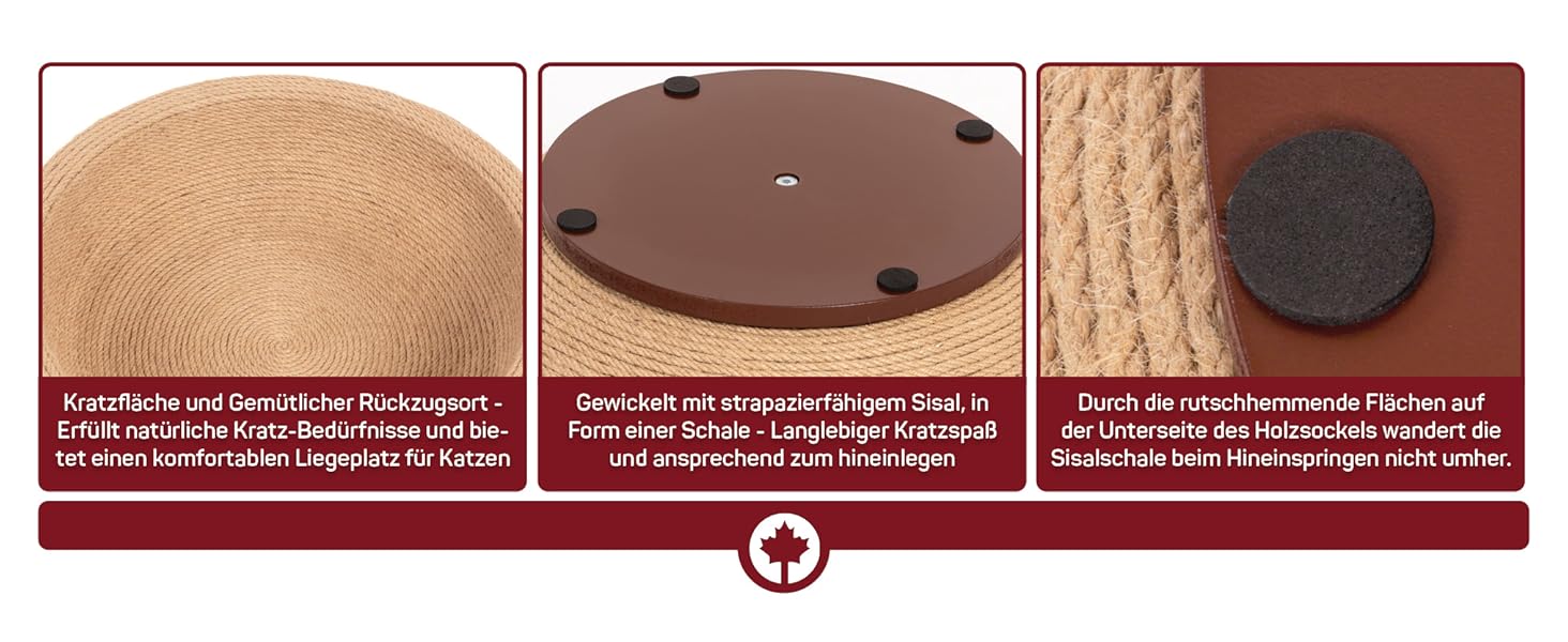 Котяча дряпальня з миски CanadianCat - лежанка з сизалю, 45x45x16 см