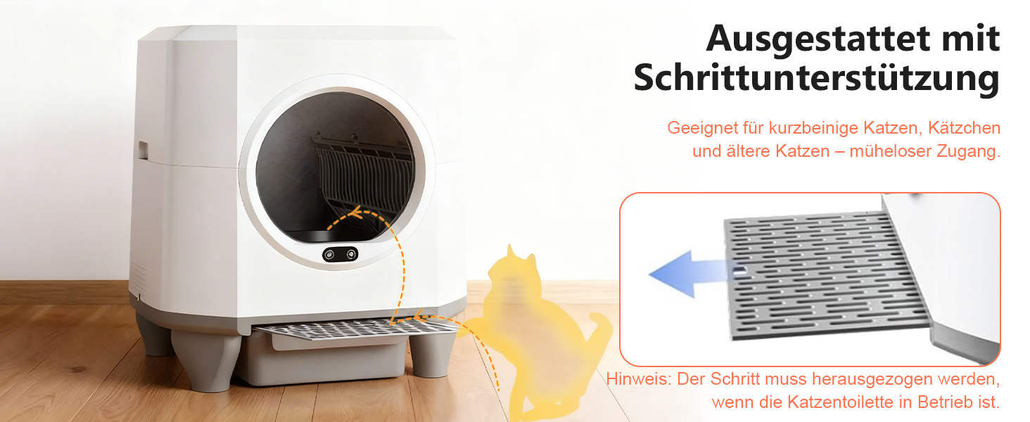 Автоматичний лоток для котів Katzenklo Selbstreinigend, 65л, XXL, з керуванням через додаток, для 2+ котів