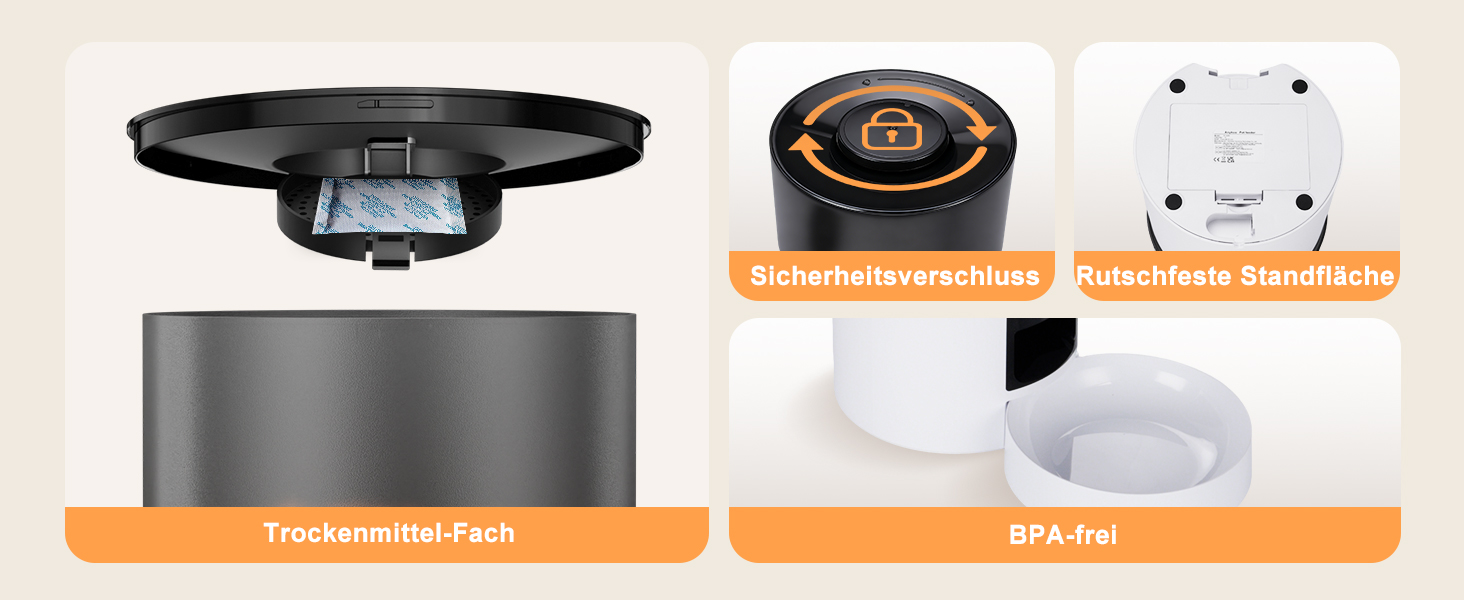 Автоматичний годівниця для котів та собак Anykuu 4L з таймером та контролем порцій. Автоматичний диспенсер для сухого корму з функцією запису (10с) для маленьких та середніх тварин, білий