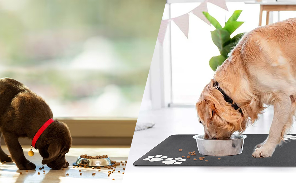 Нековзна килимок під миску для собак та котів Walant, швидковисихаючий, легко миється (темно-сірий)