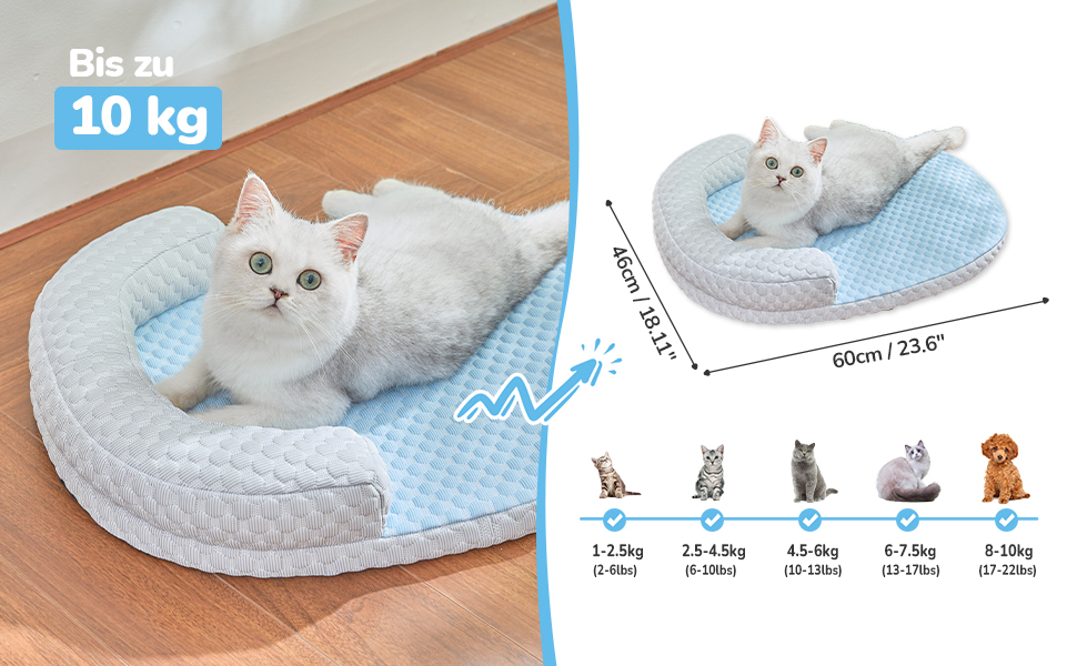 Підвісне ліжко для котів CATISM, 360° обертання, блакитне, до 20 кг