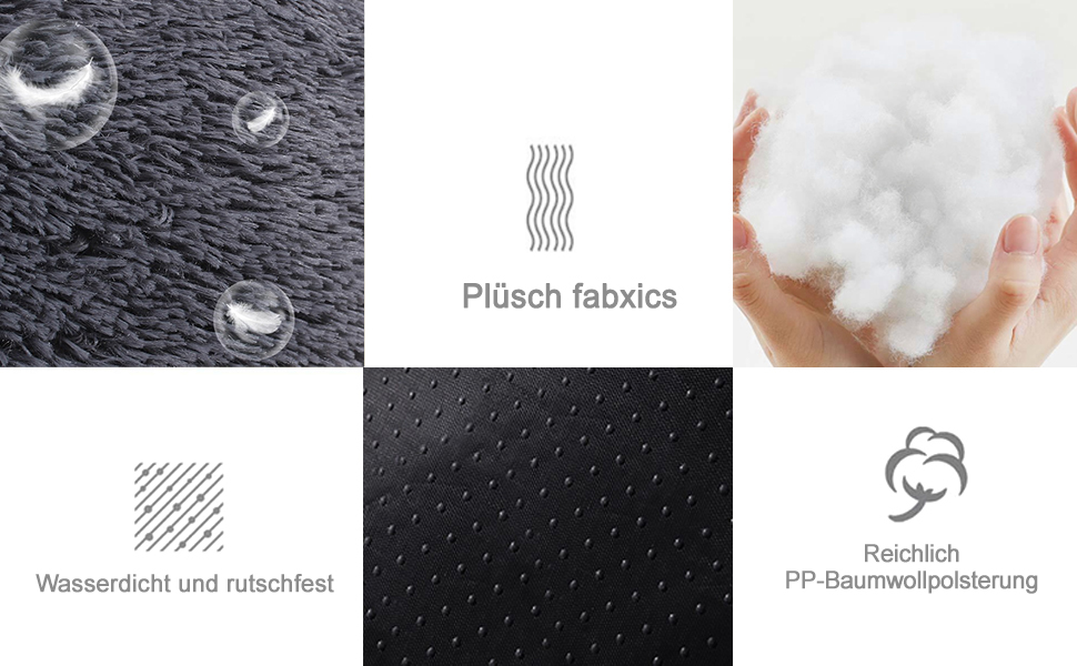 Кругле ліжко для собак та котів Lucky Sign, 70 см, м'яке, плюшеве, сіре, XL