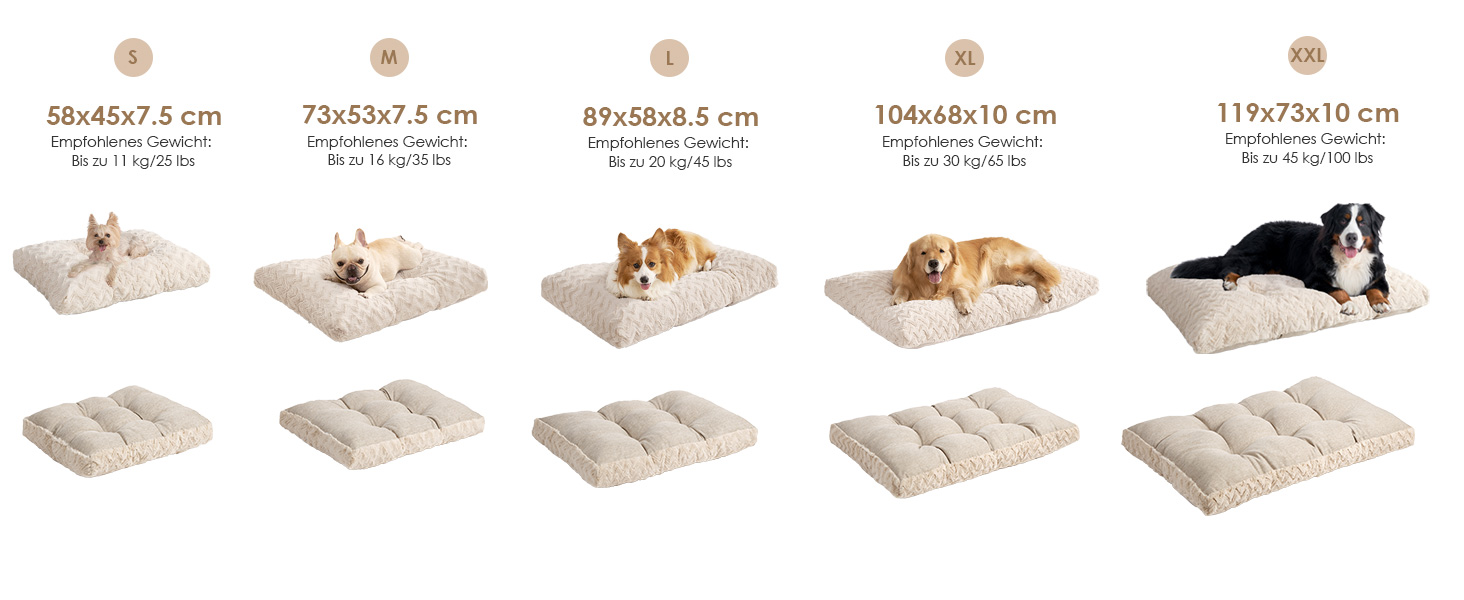 Килимок для собак великих порід, 104x68 см, XL, штучне хутро та льон, Бежевий