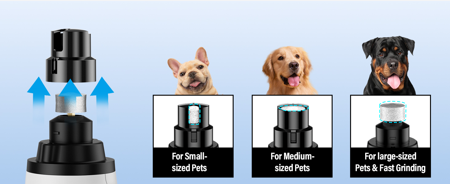 Шліфувальник кігтів для собак Casfuy Smarter Krallenschleifer - 6 режимів, 2 LED-лампи, тихий, акумуляторний, для собак та котів великих, середніх та маленьких порід