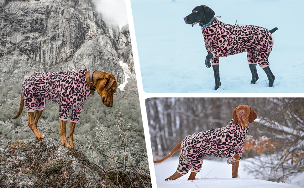 Теплий зимовий одяг для собак Hjyokuso: куртка, пуловер з флісу для маленьких, середніх та великих собак. Вітронепроникний одяг з блискавкою, костюм для чихуахуа (XXS-3XL) XS рожевий леопардовий принт