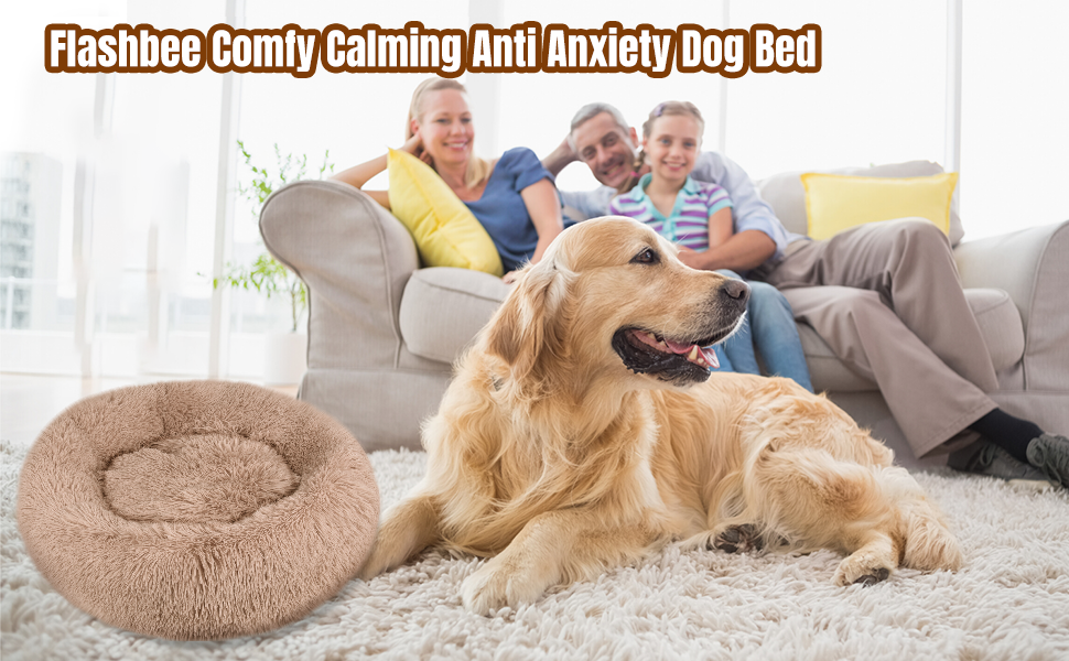 Зручне заспокійливе ліжко для собак середнього розміру, миється, Anti-Angst, ліжко-пончик, розкішне, тепле, м'яке, покращений сон, дивовижне ліжко для котів, затишне, з антиковзною основою