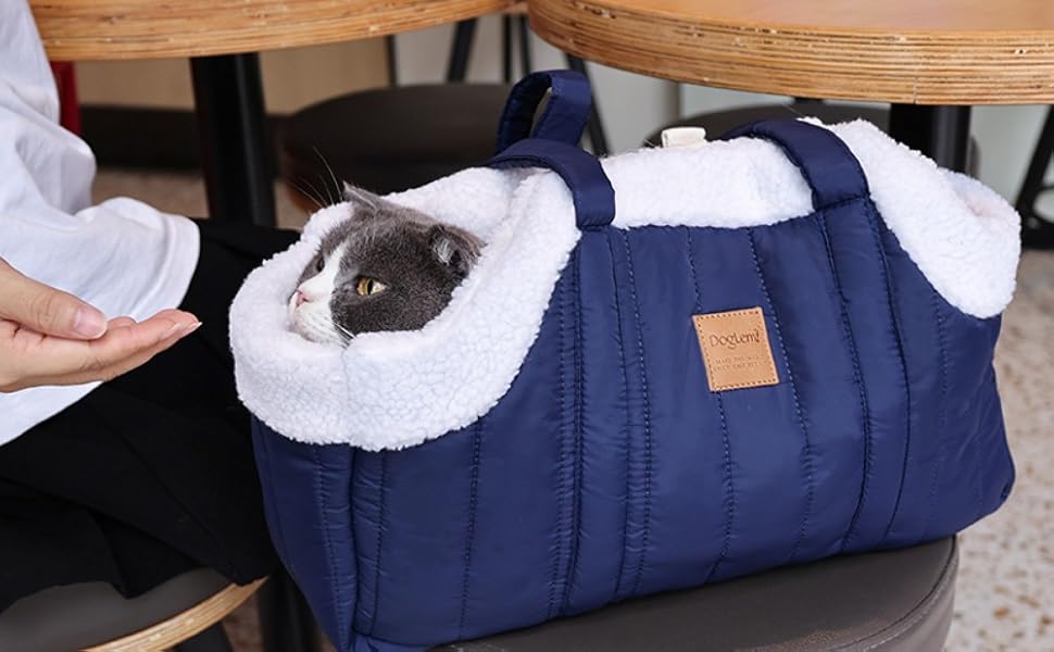 Сумка-переноска для собак до 7.5 кг, флісова, тепла, для цуценят, для собак та котів - сумочка-переноска з регульованим плечовим ременем та сумкою для зберігання (Сірий, Як на фото)