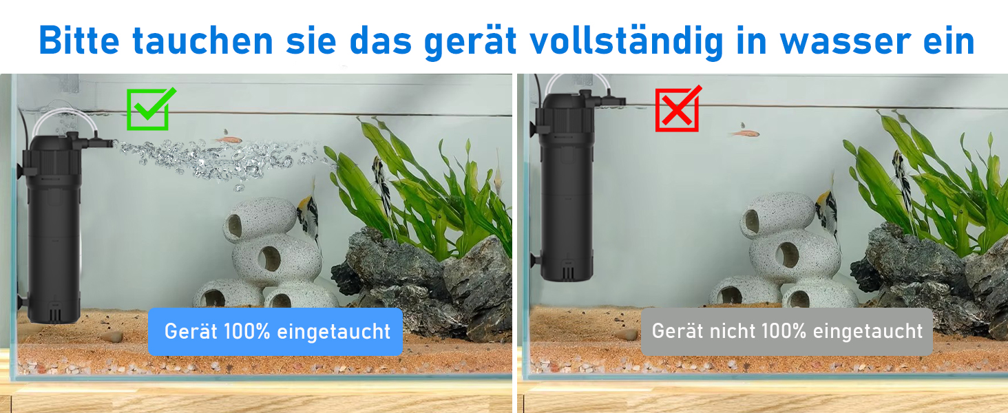Фільтр для акваріума, 800 л/год, 8 Вт, внутрішній, з підсвічуванням, для акваріумів до 250 л