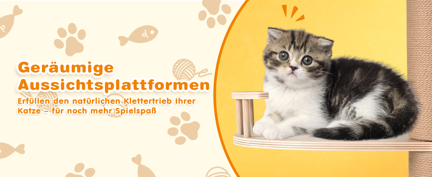 Комплекс для котів Kratzbaum з 5 поверхів, до стелі, регульована висота (255-270 см), з огорожами та сизалевими стовпами, котячий будиночок з капсулою та плетеним кошиком