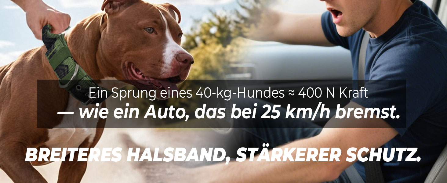 Нашийник для собак Premium NeckShield Kontroll – 5 см, з посиленим амортизуючим наповнювачем, сертифікована безпека SGS, професійний захист для великих і дуже великих собак, 50-58 см, колір Джунглі Ніч