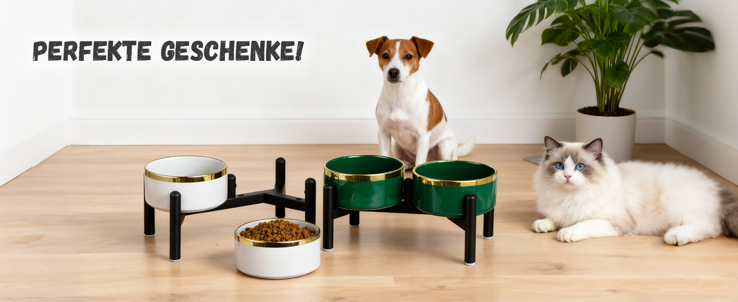 Керамічна годівниця для собак на підставці з нержавіючої сталі - подвійний набір мисок для собак, невеличких та середніх порід - неслизький набір мисок для корму та води - 350г / 660мл - 15см - сірий M сірий