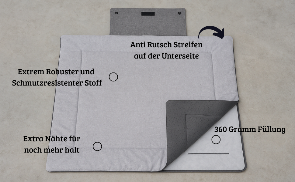 Лежанка для собак Abby & Ivy 90x70 см - складана, миюча, для подорожей та авто. Лежанка для маленьких та середніх собак, з неслизьким покриттям