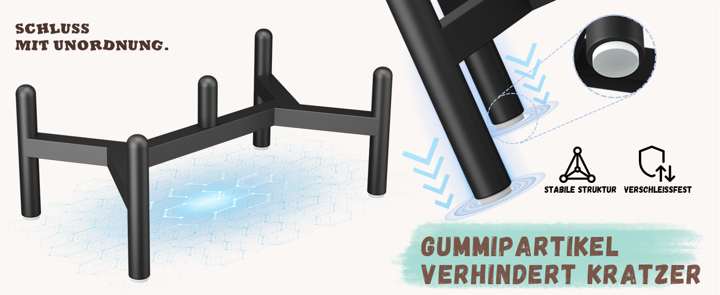 Керамічна годівниця для собак на підставці з нержавіючої сталі - подвійна годівниця для маленьких та середніх собак, антиковзаюча, для корму та води, 350г/660мл, 15см, блакитна