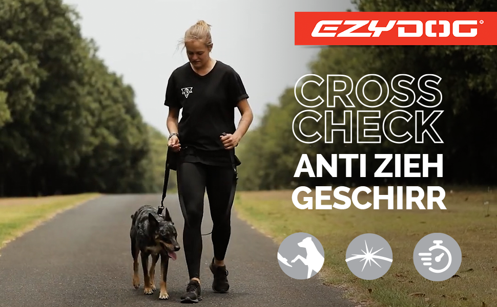 Шлейка для собак EzyDog Crosscheck проти витягування (M, чорна)