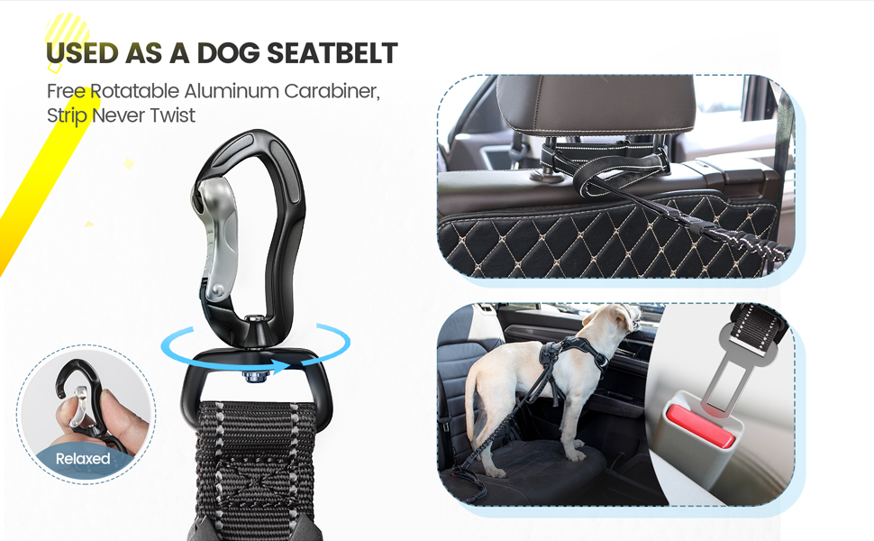 Нашийник для собак IOKHEIRA: регульований поводок (1,2-1,5 м) з безпечним кріпленням, м'який на дотик, з світловідбиваючими нитками (неоновий зелений, сливовий ліловий)