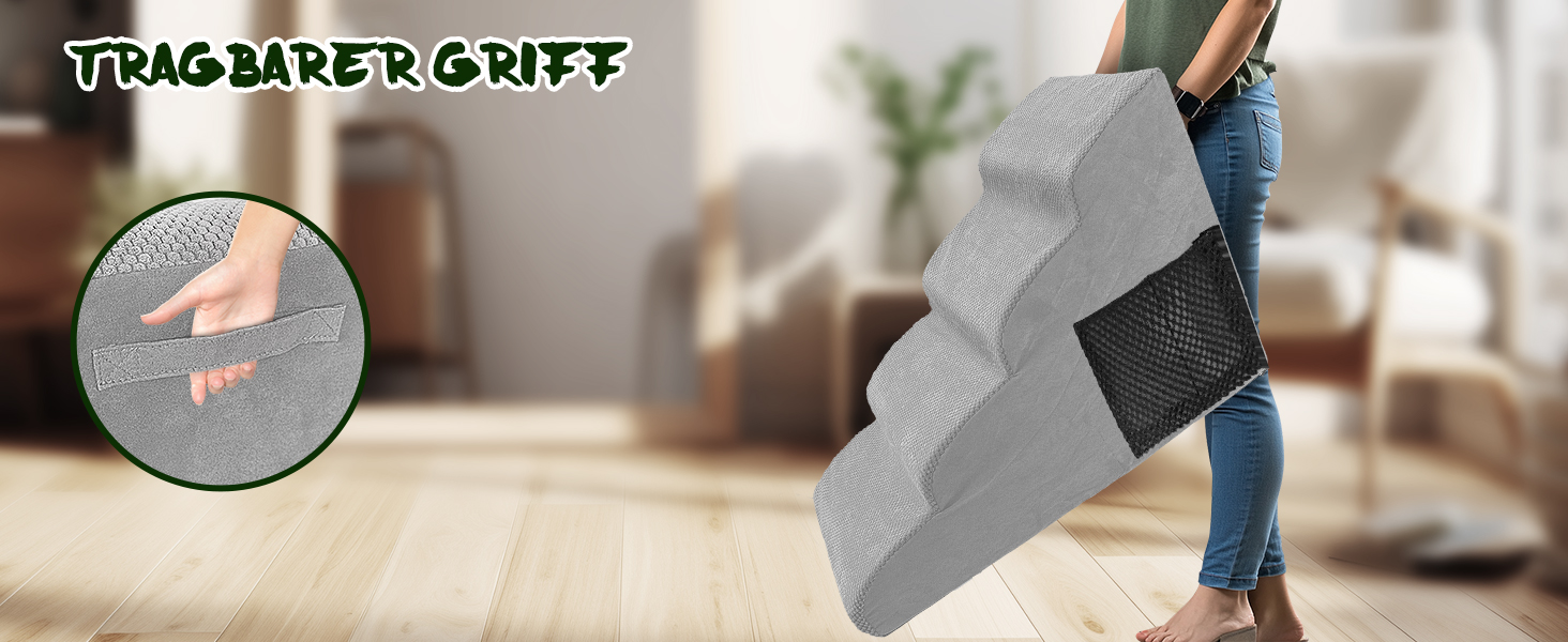 Сходинки для собак та котів 4 сходинки, 50 см, сірі. Зручні та миючі сходинки для тварин з антиковзким покриттям. Підійдуть для софи та ліжка.