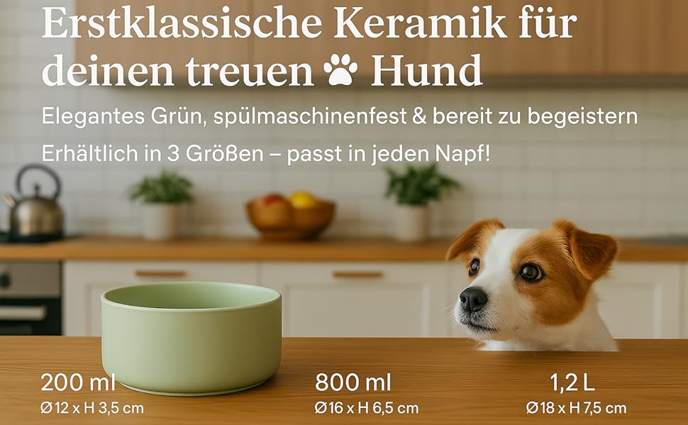 Миска для собак з кераміки, середніх порід, 800 мл, неслизька, стильна, бежева, Flamingo Eram, Ø16 x H6,5 см