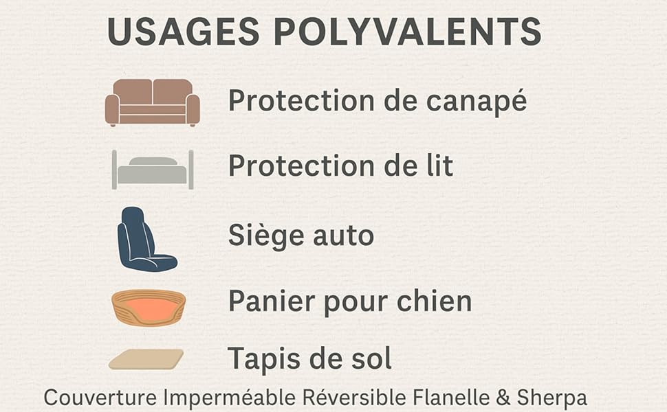 Водонепроникний плед для собак та котів, двосторонній, м'який та зносостійкий, захист для дивану, ліжка та авто, пральна ковдра для тварин (Taupe, Medium)