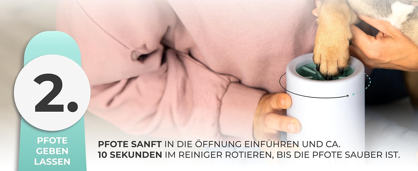 Очисник для лап тварин Maggie & Cooper (розмір S, колір: рожевий) | чисті лапки | з мікрофібровим рушником | 2 розміри | придатний для миття в посудомийній машині | м'які щітки