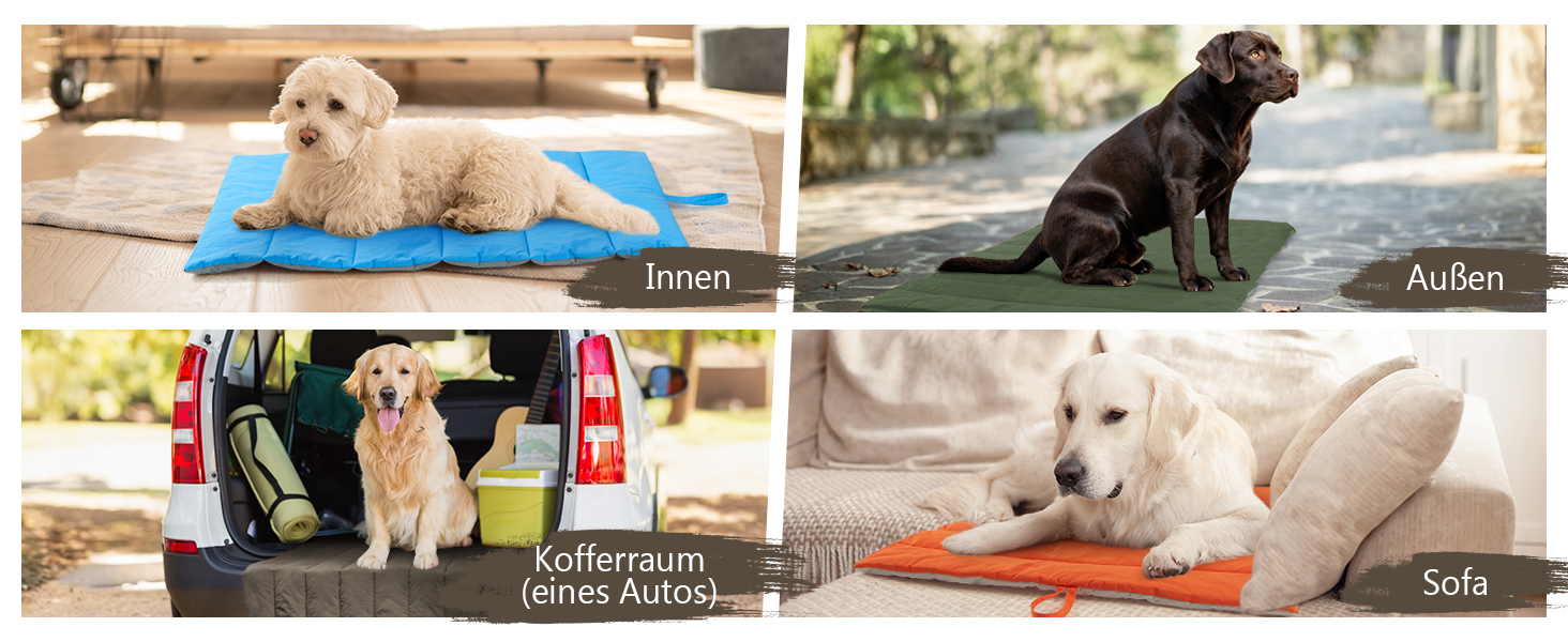 UNIKOME Лежанка для собак на винос: неслизька, антистатична, довговічна. Підходить для середніх та маленьких собак. Лежанка для подорожей, для дому та на вулицю (Коричневий+Сірий, 110*68 см)