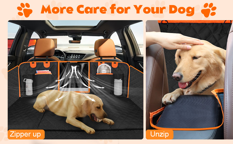 Килимок для собак у машину Neccis з знімною жорсткою основою, 136 x 61 см. Максимальне навантаження 150 кг, водонепроникний та стійкий до подряпин. Підходить для 95% легкових автомобілів, позашляховиків та вантажівок. Чорний+Помаранчевий.