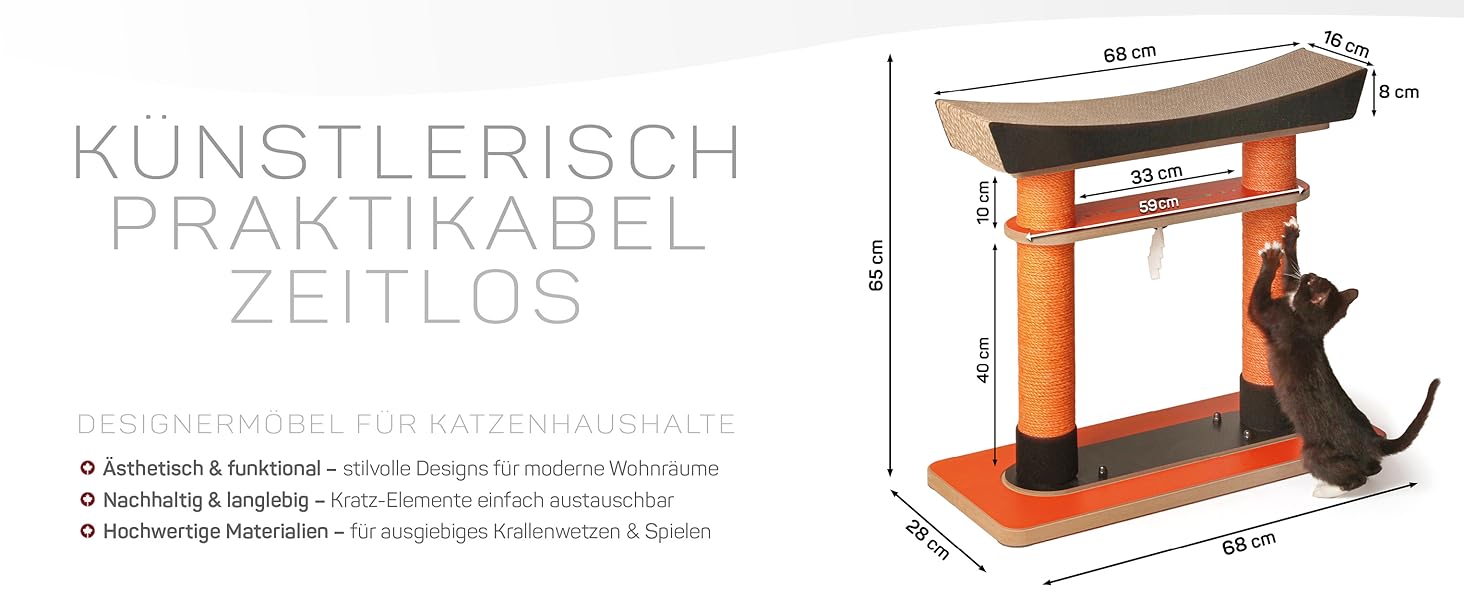 Драбина-подряпування для котів Torii від CanadianCat Company | Драбина-подряпування, стовпчик для дряпання | 68 x 28 x 65 см